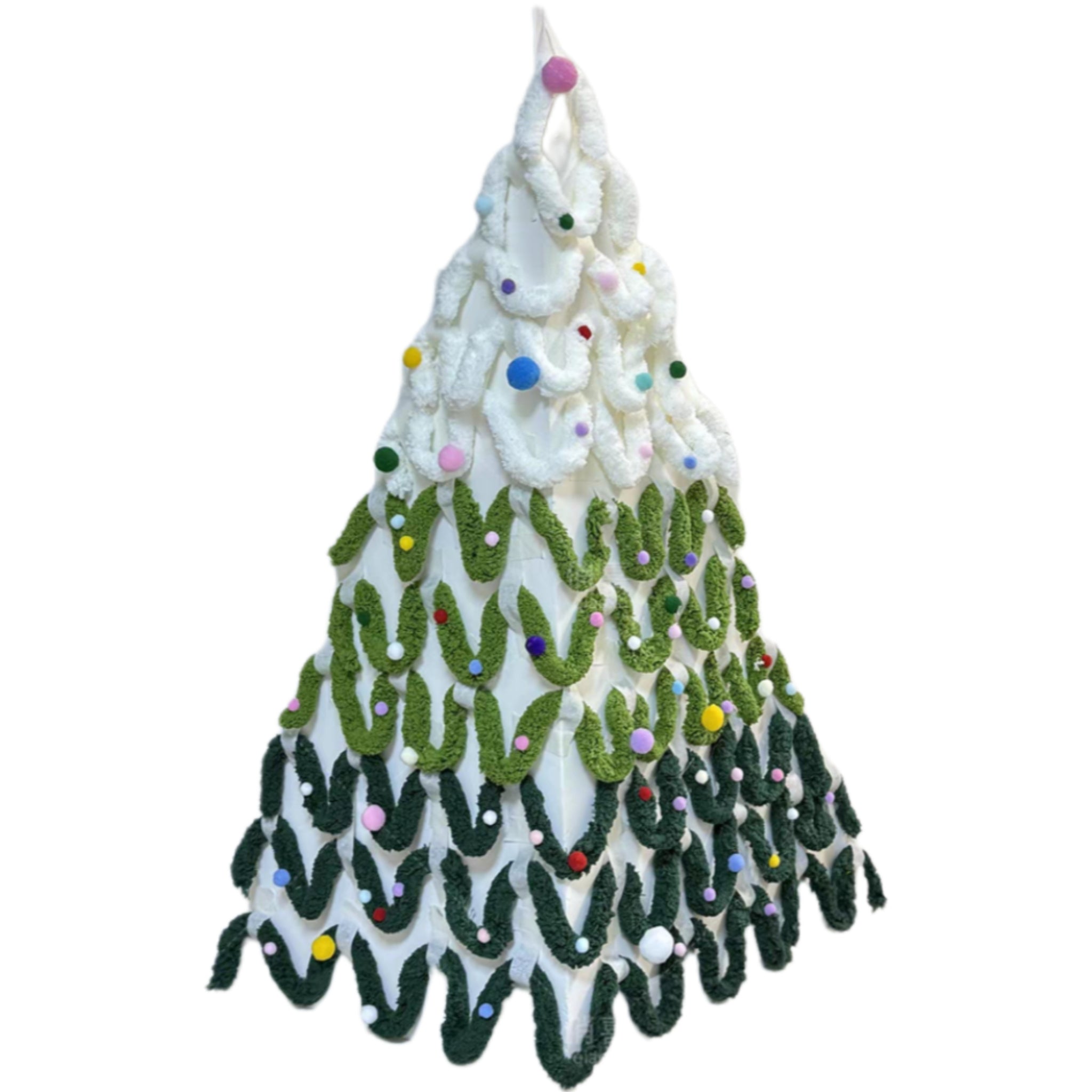 Fluffy Yarn Christmas Tree Wall Decor | No-Damage DIY Holiday Decor Kit