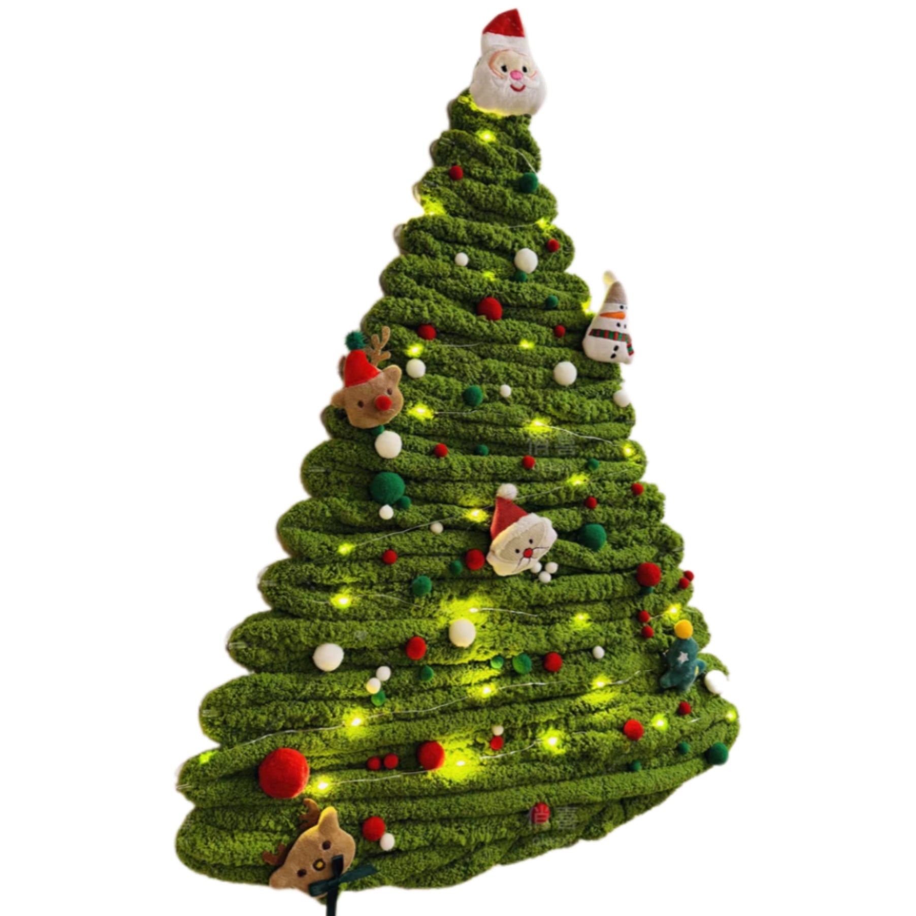 Fluffy Yarn Christmas Tree Wall Decor | No-Damage DIY Holiday Decor Kit